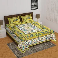 Comfortable Cotton Printed Queen Bedsheet with 2 Pillow Covers-thumb1