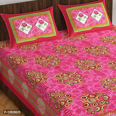 Comfortable Cotton Printed Queen Bedsheet with 2 Pillow Covers