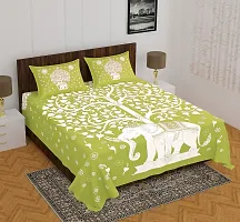 Comfortable Cotton Printed Queen Bedsheet with 2 Pillow Covers-thumb1