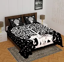 Comfortable Cotton Printed Queen Bedsheet with 2 Pillow Covers-thumb1