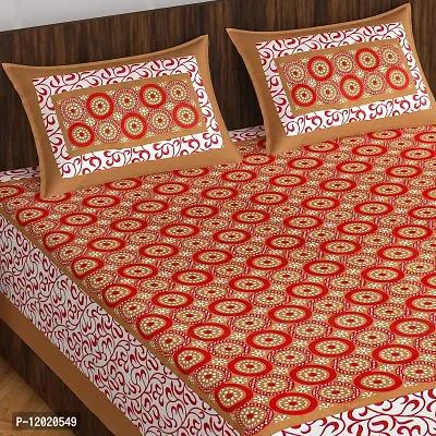 Comfortable Cotton Printed Queen Bedsheet with 2 Pillow Covers