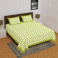 Comfortable Cotton Printed Queen Bedsheet with 2 Pillow Covers-thumb1