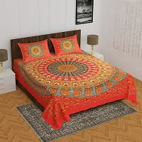 Comfortable Cotton Printed Queen Bedsheet with 2 Pillow Covers-thumb1