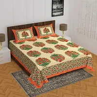 Comfortable Cotton Printed Queen Bedsheet with 2 Pillow Covers-thumb1