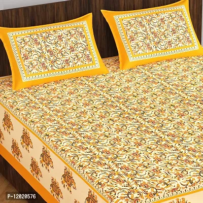 Comfortable Cotton Printed Queen Bedsheet with 2 Pillow Covers-thumb0