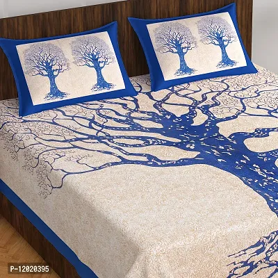 Comfortable Cotton Printed Queen Bedsheet with 2 Pillow Covers