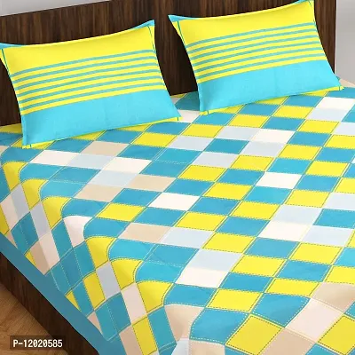 Comfortable Cotton Printed Queen Bedsheet with 2 Pillow Covers-thumb0