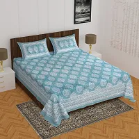 Comfortable Cotton Printed Queen Bedsheet with 2 Pillow Covers-thumb1