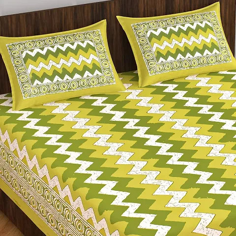 Printed Cotton Queen Size Bedsheets with Pillow Covers