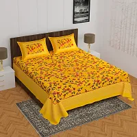 Comfortable Cotton Printed Queen Bedsheet with 2 Pillow Covers-thumb1