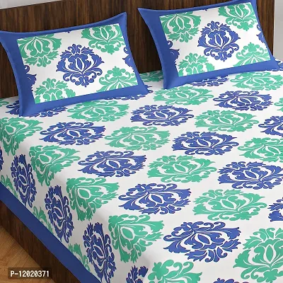 Comfortable Cotton Printed Queen Bedsheet with 2 Pillow Covers