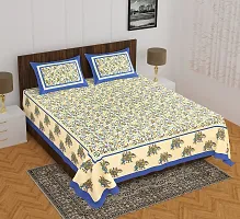 Comfortable Cotton Printed Queen Bedsheet with 2 Pillow Covers-thumb1