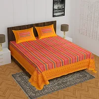 Comfortable Cotton Printed Queen Bedsheet with 2 Pillow Covers-thumb1