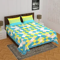 Comfortable Cotton Printed Queen Bedsheet with 2 Pillow Covers-thumb1