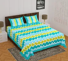 Comfortable Cotton Printed Queen Bedsheet with 2 Pillow Covers-thumb1