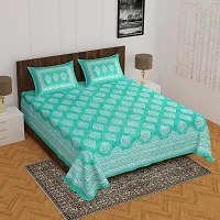 Comfortable Cotton Printed Queen Bedsheet with 2 Pillow Covers-thumb1