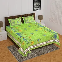 Comfortable Cotton Printed Queen Bedsheet with 2 Pillow Covers-thumb1