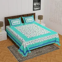 Comfortable Cotton Printed Queen Bedsheet with 2 Pillow Covers-thumb1