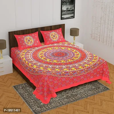 Fancy Cotton Printed Bedsheet with 2 Pillow Covers-thumb0