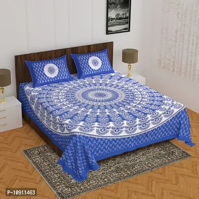 Fancy Cotton Printed Bedsheet with 2 Pillow Covers-thumb0