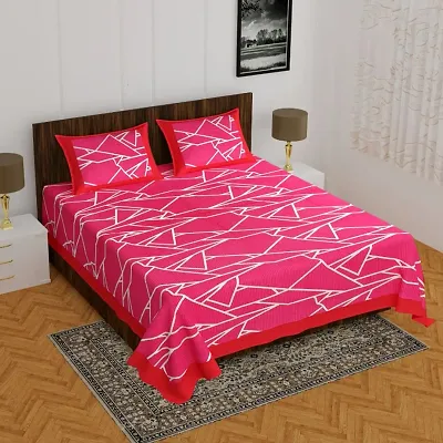 Cotton Printed Double Bedsheets with 2 Pillow Covers