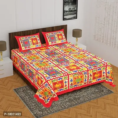 Fancy Cotton Printed Bedsheet with 2 Pillow Covers-thumb0