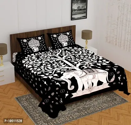 Fancy Cotton Printed Bedsheet with 2 Pillow Covers-thumb0