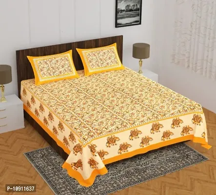 Fancy Cotton Printed Bedsheet with 2 Pillow Covers-thumb0