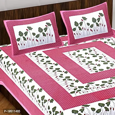 Fancy Cotton Printed Bedsheet with 2 Pillow Covers-thumb0