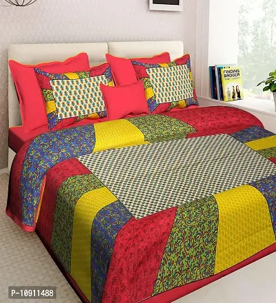 Fancy Cotton Printed Bedsheet with 2 Pillow Covers-thumb0