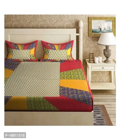 Fancy Cotton Printed Bedsheet with 2 Pillow Covers-thumb0