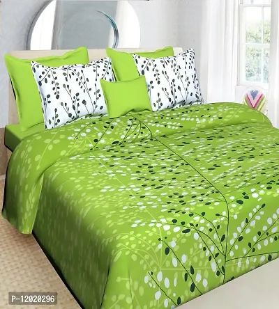 Comfortable Cotton Printed Queen Bedsheet with 2 Pillow Covers