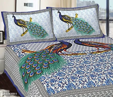 Jaipuri Cotton Bedsheet With 2 Pillow Cover-thumb0