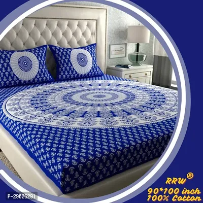 Jaipuri Cotton Bedsheet With 2 Pillow Cover-thumb0