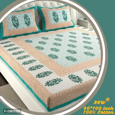 Jaipuri Cotton Bedsheet With 2 Pillow Cover-thumb0