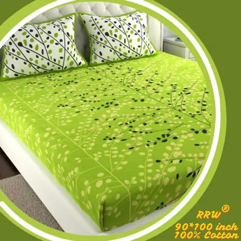 Jaipuri Cotton Double Bedsheets with 2 Pillow Covers