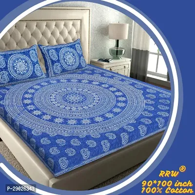 Jaipuri Cotton Bedsheet With 2 Pillow Cover-thumb0