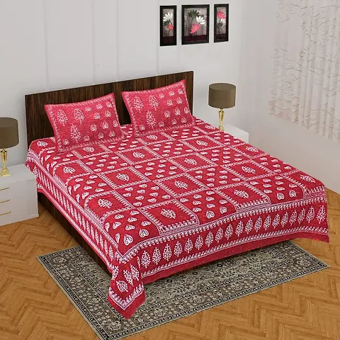 Unique Comfortable Cotton Printed Double Bedsheets With Pillow Covers