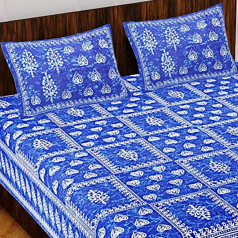 Unique Comfortable Cotton Printed Double Bedsheets With Pillow Covers