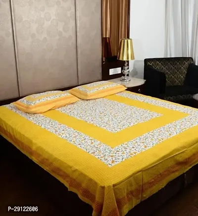 Jaipuri Cotton Bedsheet With 2 Pillow Cover-thumb0