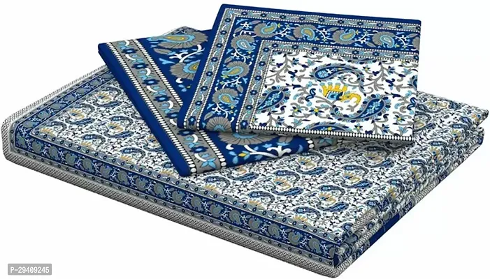 Comfortable Cotton Printed Double Bedsheet With 2 Pillow Covers-thumb2