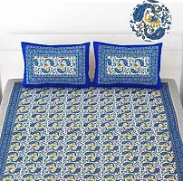 Comfortable Cotton Printed Double Bedsheet With 2 Pillow Covers-thumb2