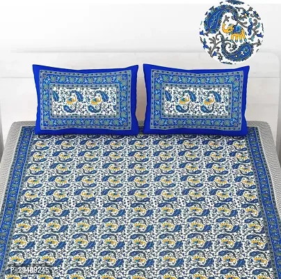 Comfortable Cotton Printed Double Bedsheet With 2 Pillow Covers-thumb3