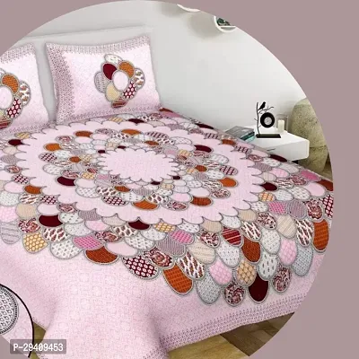Comfortable Cotton Printed Queen Bedsheet With 2 Pillow Covers