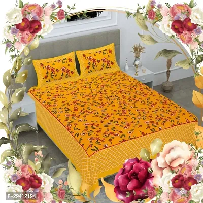 Comfortable Cotton Printed Double Bedsheet With 2 Pillow Covers