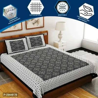 Jaipuri Cotton Bedsheet With 2 Pillow Cover-thumb0