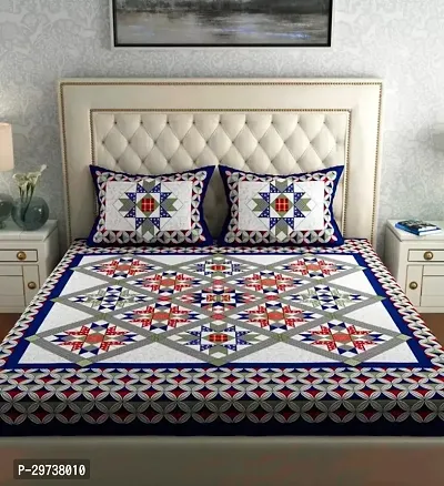 Jaipuri Cotton Bedsheet With 2 Pillow Cover-thumb0