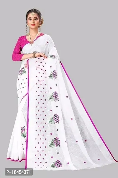 Stylish Fancy Designer Linen Cotton Saree With Blouse Piece For Women