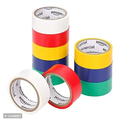 Plastic Colored Tape, 1.9 cm by 3.47-Yard, Multi-Color, 10-Pack-thumb0