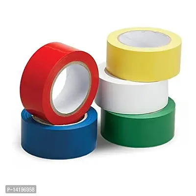 Five Colour Tapes Green, Yellow, Red, White, Blue Each 2 Inch Wide X 25 Metres Length